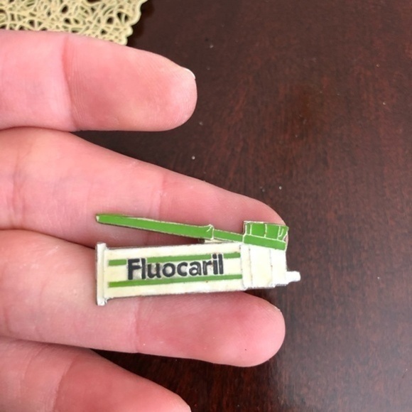 Vintage Jewelry - Vintage Fluocaril Toothpaste Tube Pin
